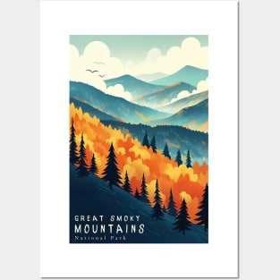 Great Smoky Mountains national park travel poster Posters and Art